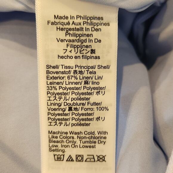 NWT J. Crew Kate Straight-Leg Pant In Stretch Linen Blend Light Blue 14 - Picture 7 of 7